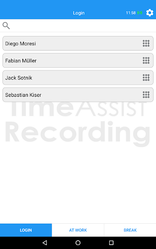 Android application TimeAssist Recording screenshort