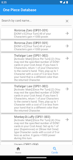 OPTcg Database Screen 2