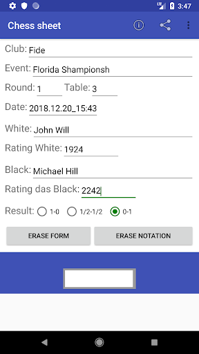 Chess sheet PRO Screen 2