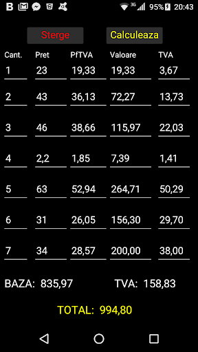 Android application Calcul TVA screenshort