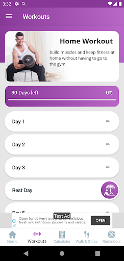 Android application Body Wellness - Home Workout screenshort