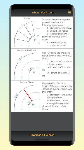Elbow - Flat Pattern Screen 2