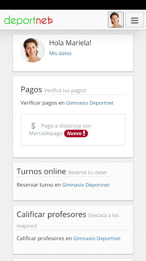 Android application DeportNet screenshort