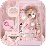 Cute Girl Princess Doll Theme Pink icon