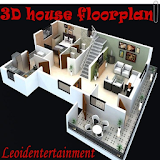 3D house Floorplan design icon