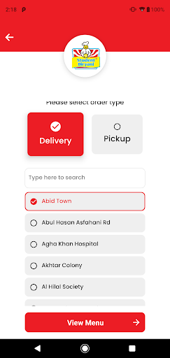 Android application Student Biryani Pakistan screenshort