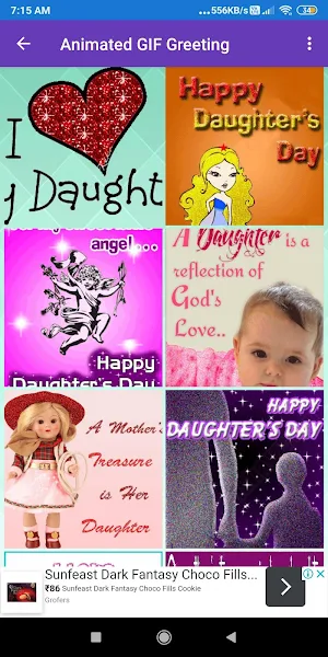 Daughter Day: Greetings, GIF Wishes, SMS Quotes screenshot 0