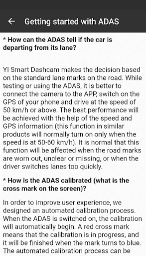 YI Smart Dash Camera Guide Screen 2