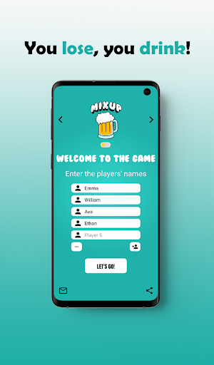 Android application Mixup drinking game screenshort