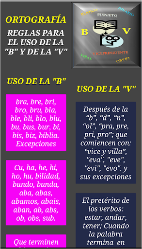 USO de la "B" y "V" Reglas Screen 2