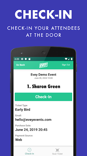 Evey Events - Check-In Manager Screen 2