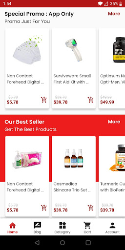 Android application Shop and Care screenshort