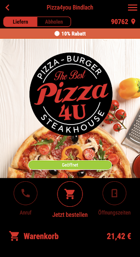 Android application Pizzeria Bindlach screenshort