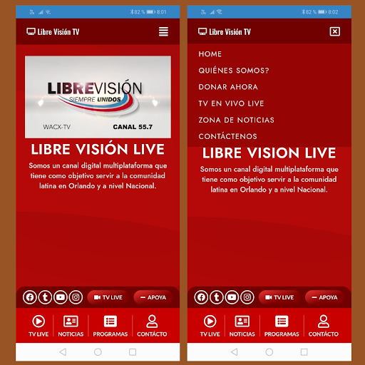 Android application LIBREVISIÓN TV screenshort