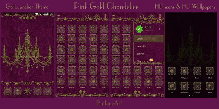Pink Gold Chandelier Go Launch - v1.2 - (Android)