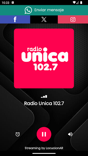 Android application Radio Unica 102.7 screenshort
