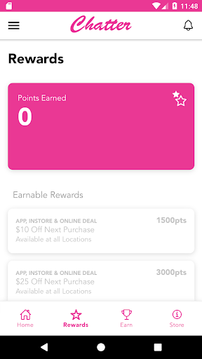Android application Chatter Rewards screenshort