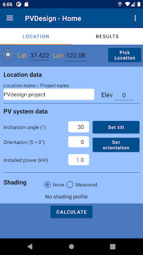 Android application PVdesign screenshort