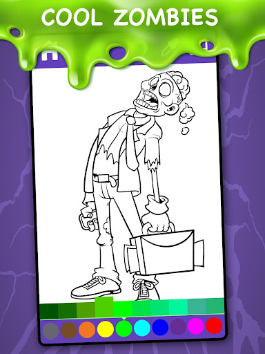 Animated Zombies Coloring Page Screen 2