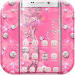 Cover Image of Descargar Pink Rose Diamond Theme 1.2.2 APK