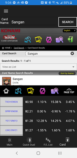 Yugioh App Screen 3