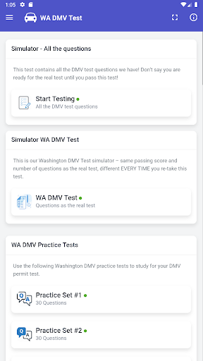 Washington DMV Test Screen 3