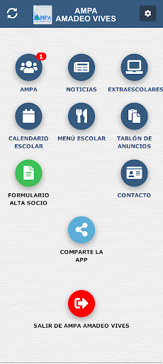 Android application AMPA Amadeo Vives Aluche screenshort