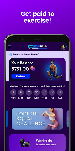 Android application Workout 4 Cash screenshort