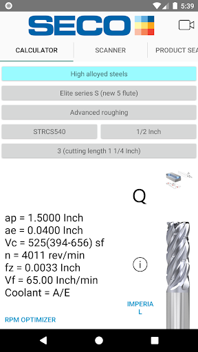 Android application Solid Milling screenshort