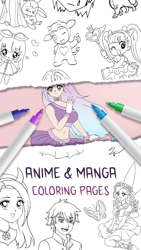 Android application Anime Coloring Book for Girls screenshort