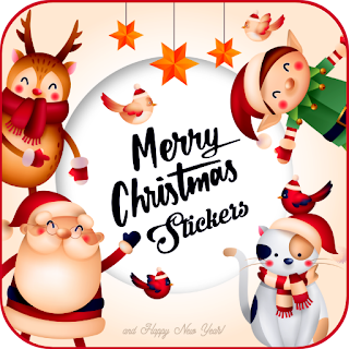 3D Santa Christmas Stickers