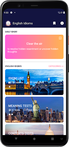 Android application American English Idioms screenshort