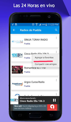 Android application Radios de Puebla screenshort
