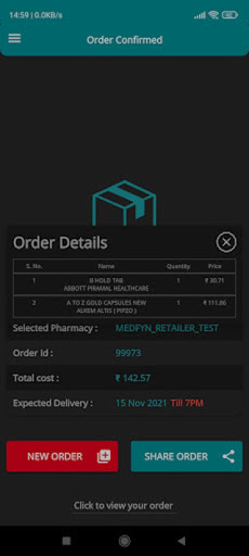 Medfyn Retailer App Screen 2