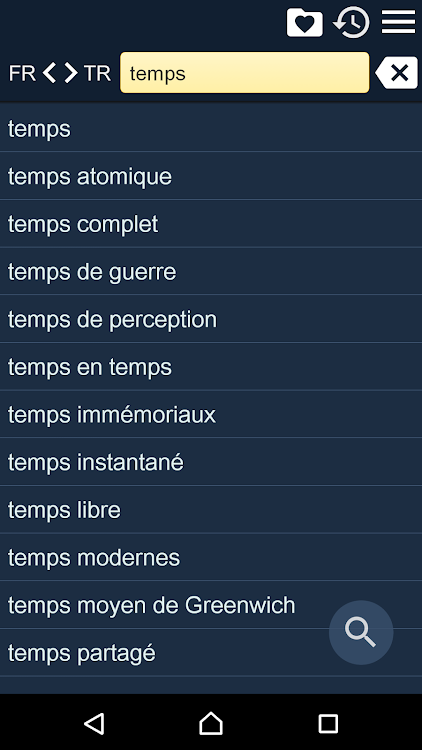 French Turkish dictionary + - 2.114 - (Android)