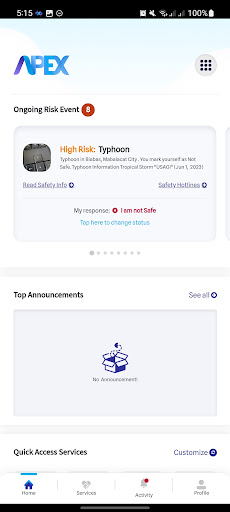 Android application APEX screenshort