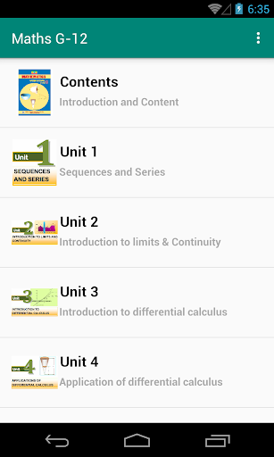 Android application Maths 12ኛ ክፍል screenshort