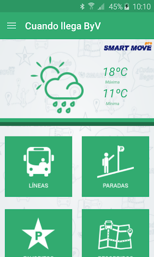 Android application Cuando Llega ByV screenshort