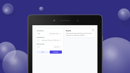 Fuel Cost Calculator Screen 3