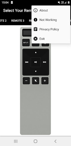 Vizio Soundbar Remote Screenshot