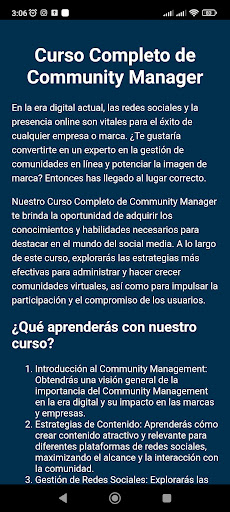 Community Manager Curso Screen 2