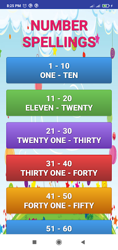 Numbers Spelling Learning Screenshot 1 - AppWisp.com