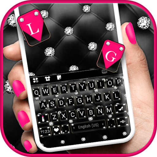 Black Pink Diamonds Keyboard B logo