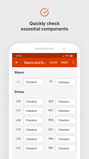 Heavy Equipment Inspection App Screen 3
