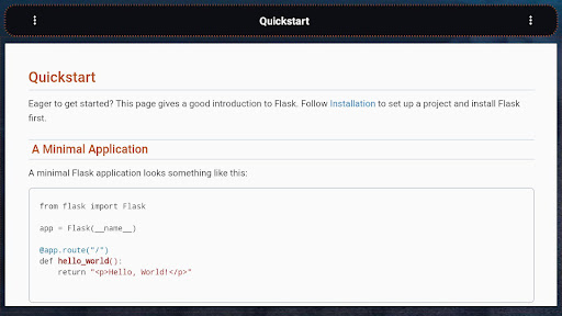 Screenshot of Flask Web Framework