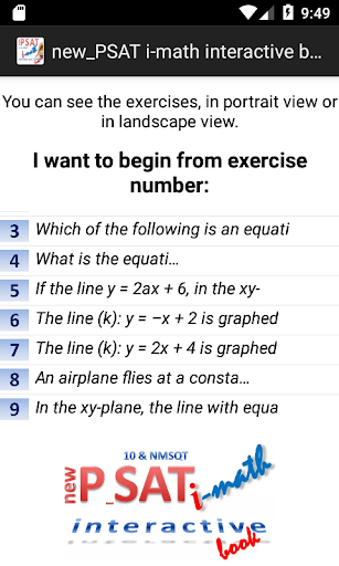 PSAT math interactive book Screen 2