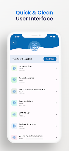 Screenshot of Learn React Offline, Reactjs