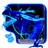 Neon Blue Dragon 3D icon