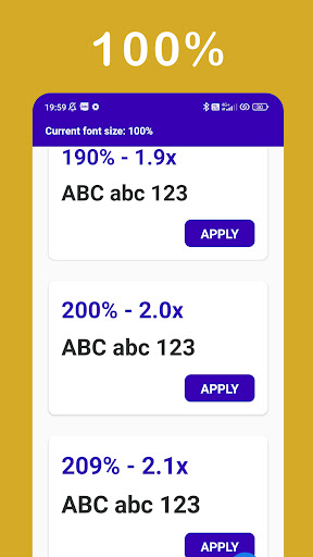 Android application Big Font - Change Font Size screenshort