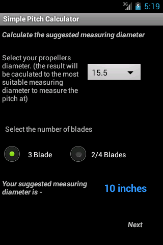 Simple Pitch Calculator Screen 3